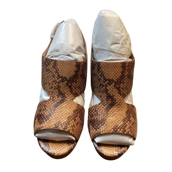 Lauren Ralph Lauren Women Lauren Ralph Lauren Women\'s Feona Python-Embossed Leather Sandals 7B